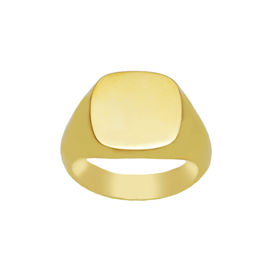 Regent Cushion Signet Ring in 14 Carat Yellow Gold