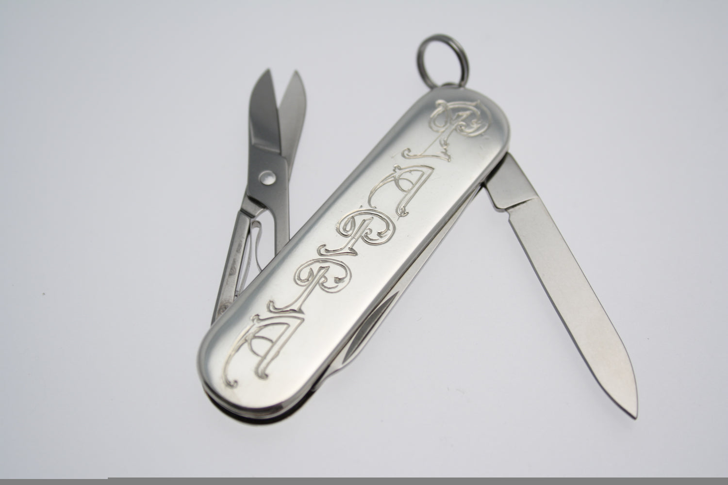 Lommekniv i sølv med håndgravering av pappa
