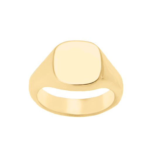 Cushion Signet Ring in 9 Carat Yellow Gold
