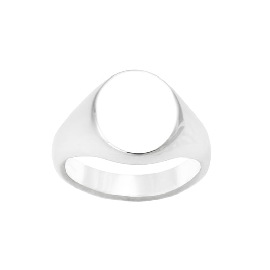 Oval Signet Ring in Silver
