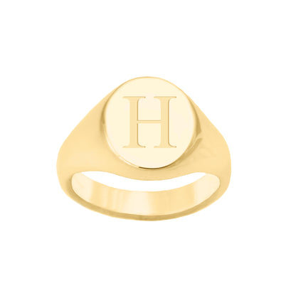 Oval Signet Ring in 9 Carat Yellow Gold